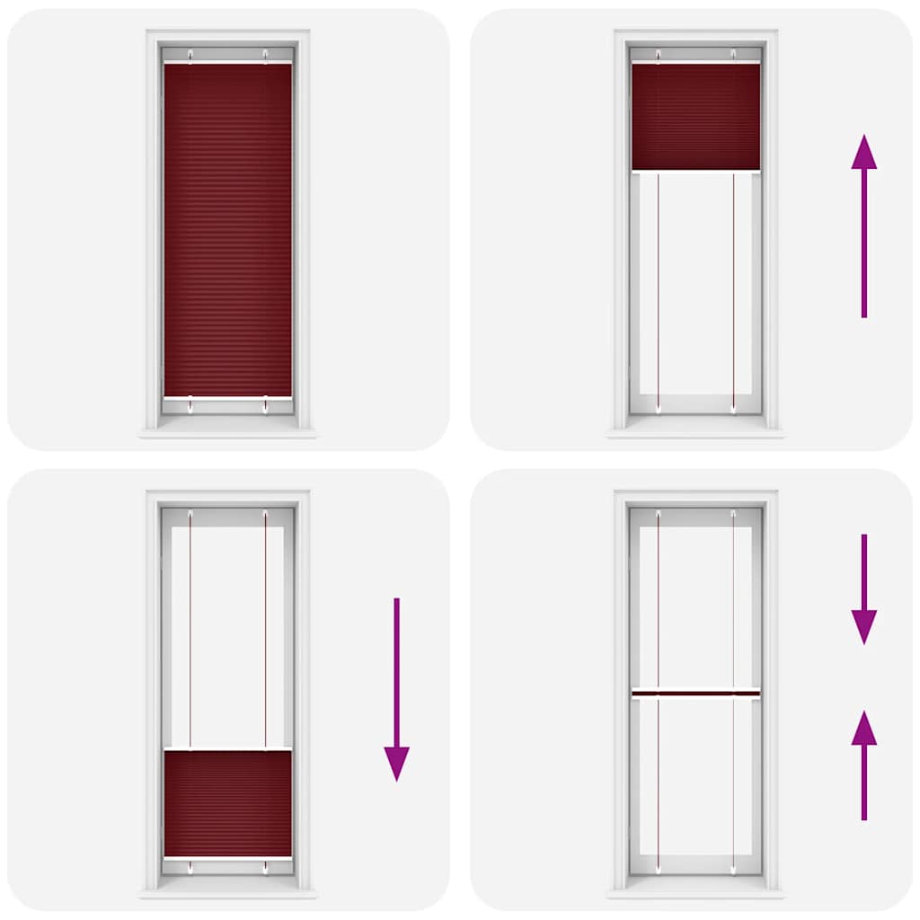 Plisségardin Bordeaux Rød 70x200 cm Stoff Bredde 69,4 cm