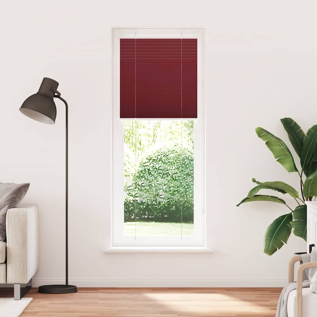 Plisségardin Bordeaux Rød 75x200 cm Stoff Bredde 74,4 cm