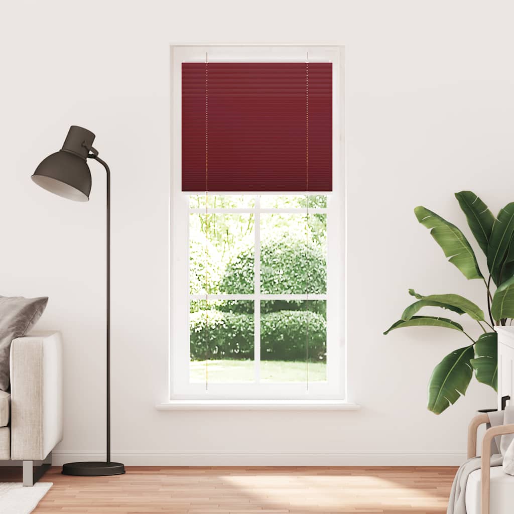 Plisségardin Bordeaux Rød 90x200 cm Stoff Bredde 89,4 cm