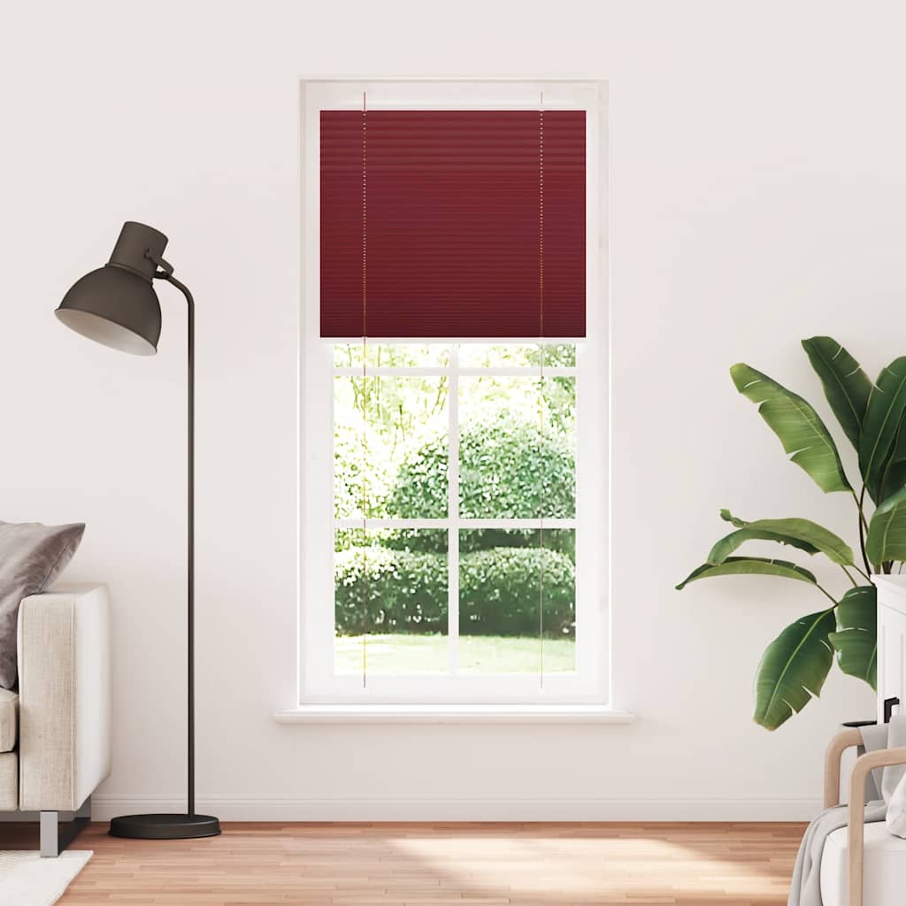Plisségardin Bordeaux Rød 100x200 cm Stoff Bredde 99,4 cm