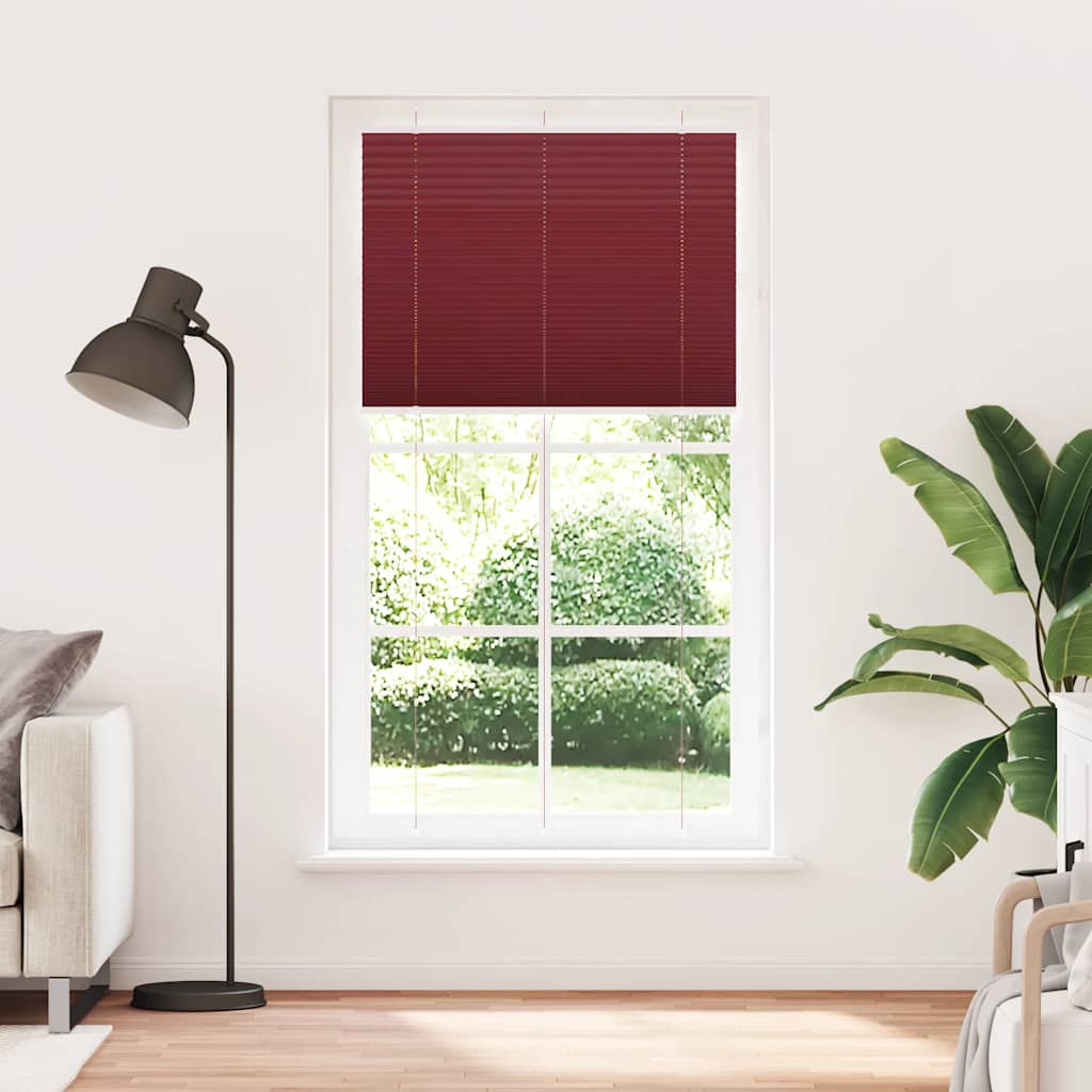 Plisségardin Bordeaux Rød 105x200 cm Stoff Bredde 104,4 cm