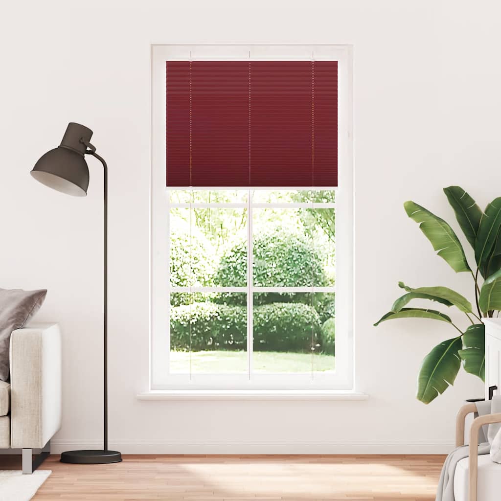 Plisségardin Bordeaux Rød 110x200 cm Stoffbredde 109,4 cm