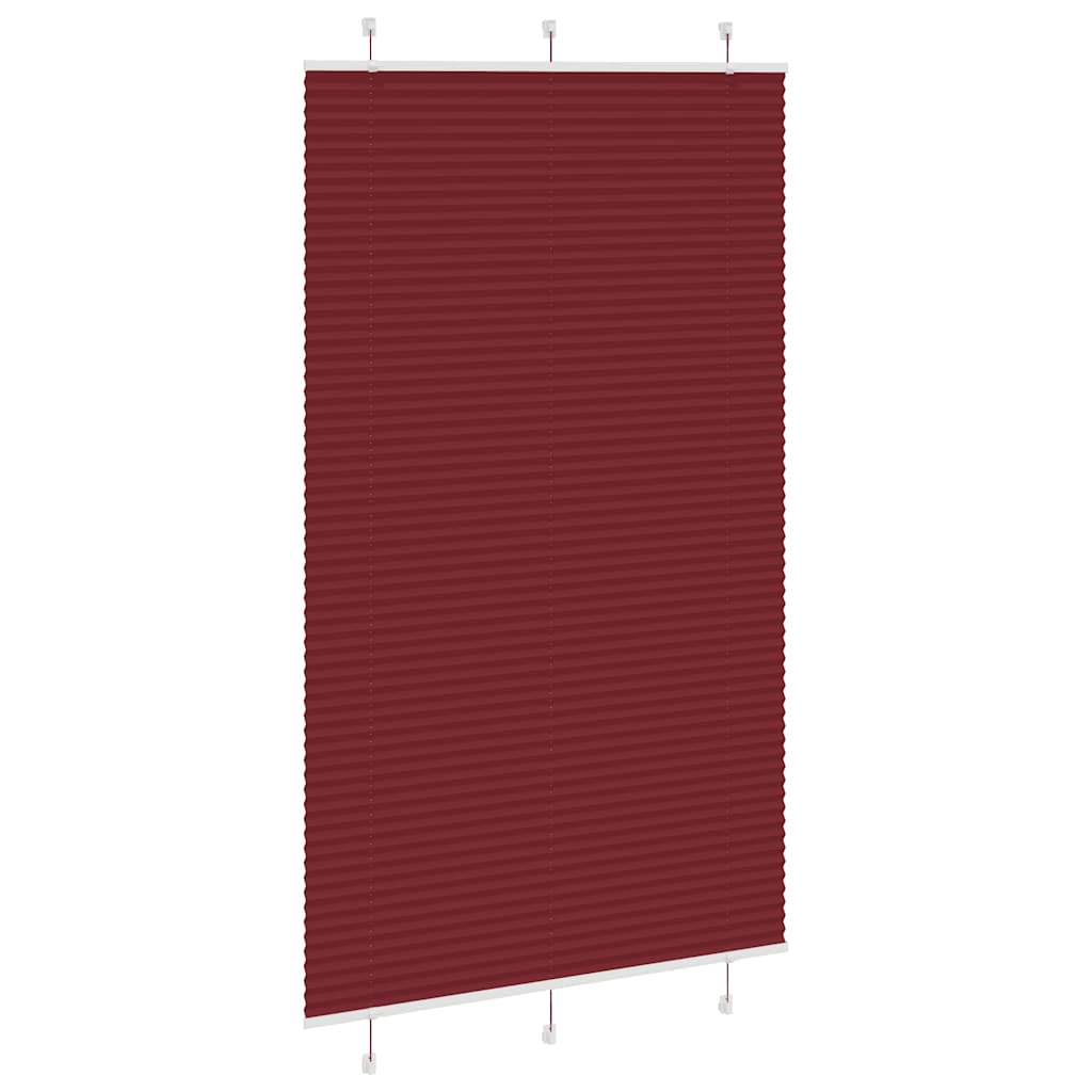 Plisségardin Bordeaux Rød 115x200 cm Stoff Bredde 114,4 cm