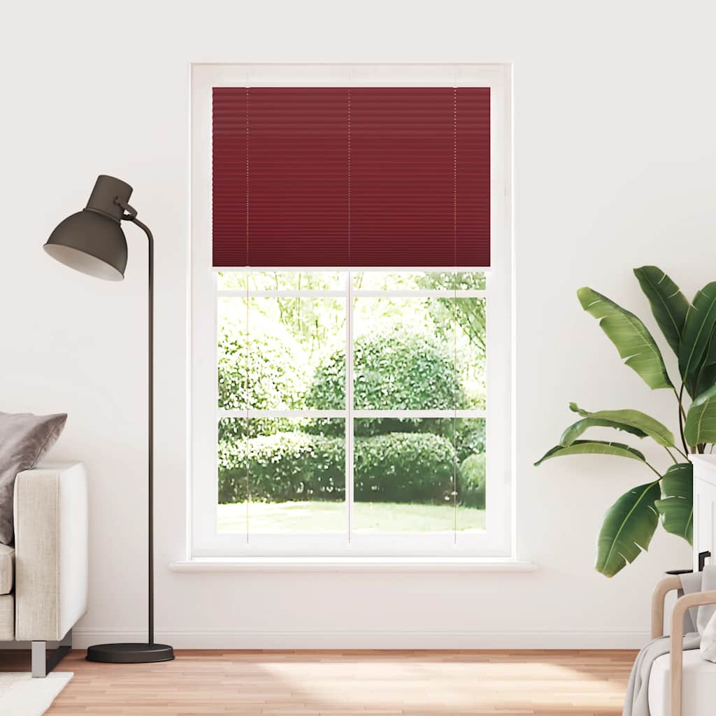 Plisségardin Bordeaux Rød 120x200 cm Stoffbredde 119,4 cm