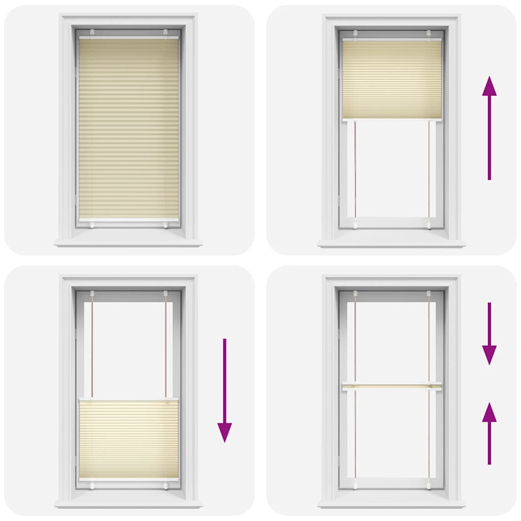 plisségardin krem 75x100 cm Stoff Bredde 74,4 cm Polyester