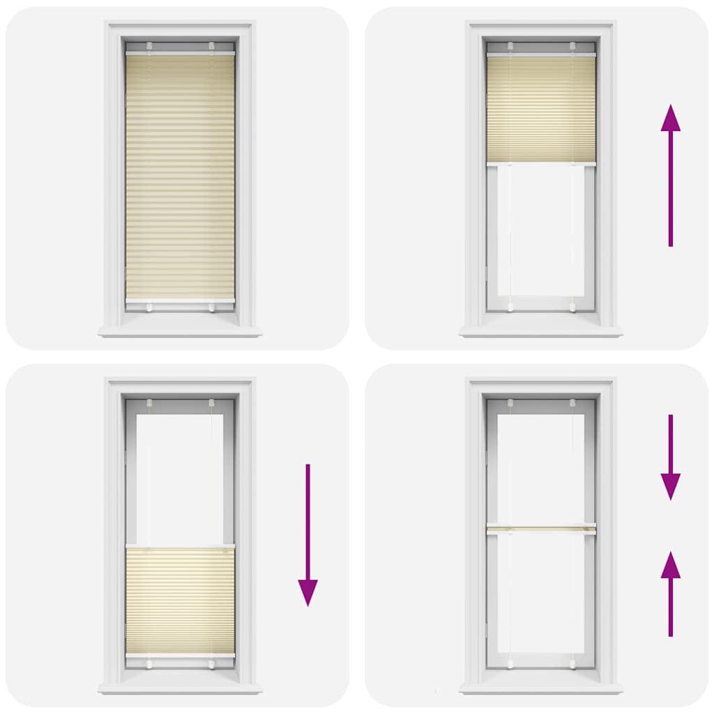 plisségardin krem 55x150 cm Stoff Bredde 54,4 cm Polyester