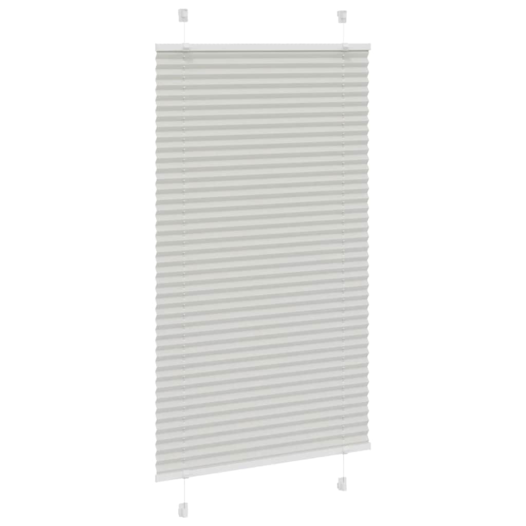 plisségardin lys grå 80x100 cm Stoff Bredde 79,4 cm Polyester