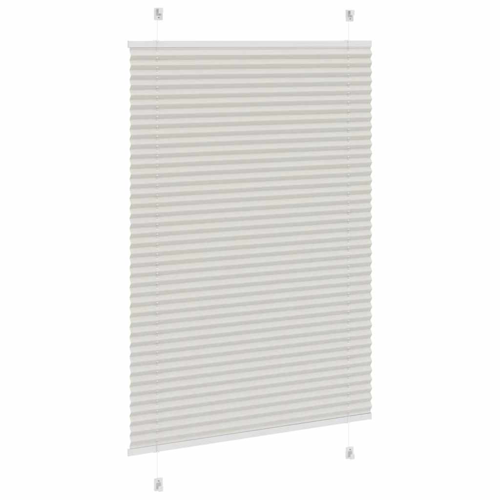 plisségardin lys grå 85x100 cm Stoff Bredde 84,4 cm Polyester