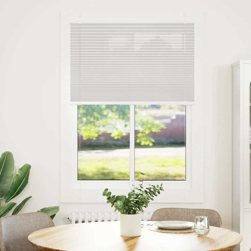 plisségardin lys grå 90x100 cm Stoff Bredde 89,4 cm Polyester