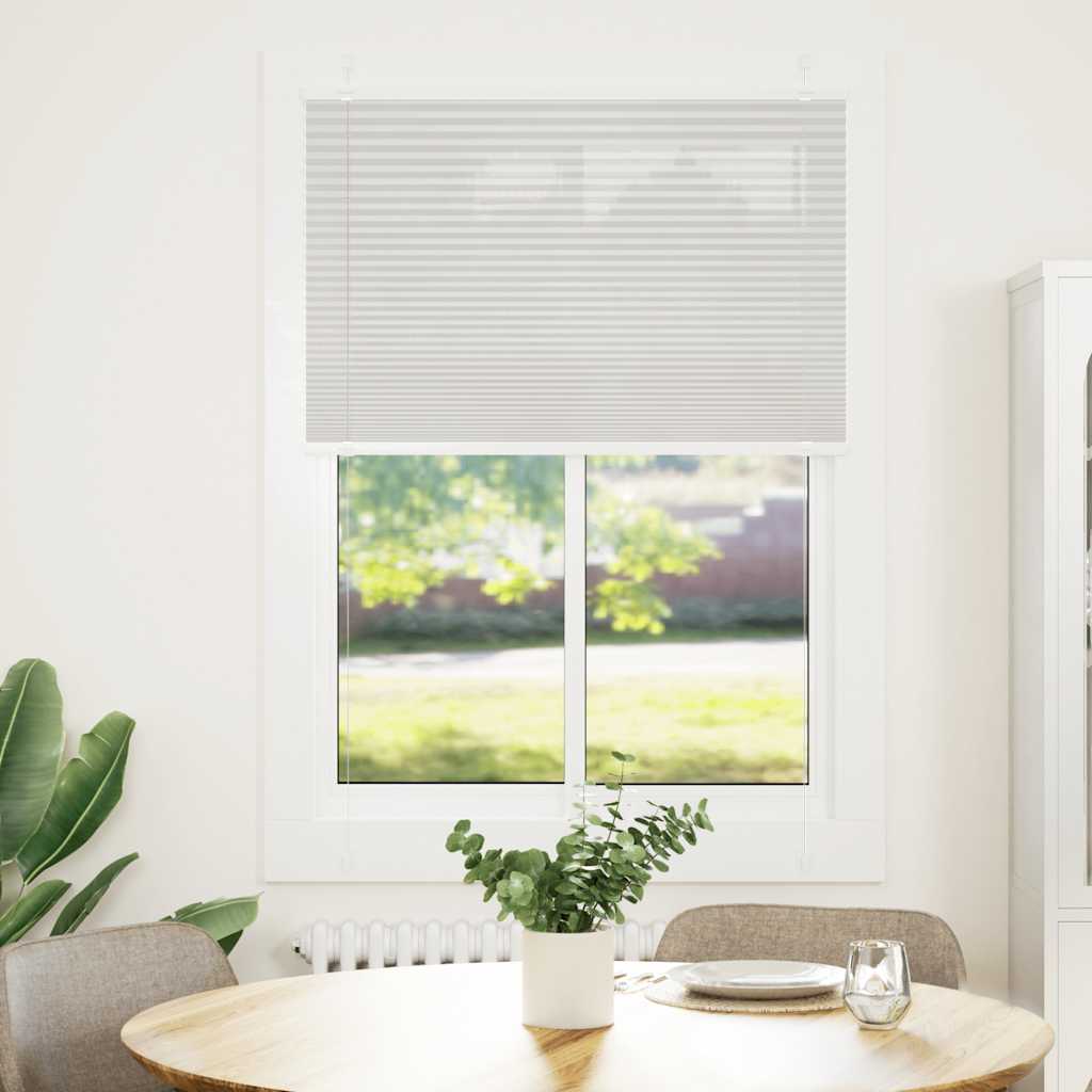 plisségardin lys grå 100x100 cm Stoff Bredde 99,4 cm Polyester vidaXL