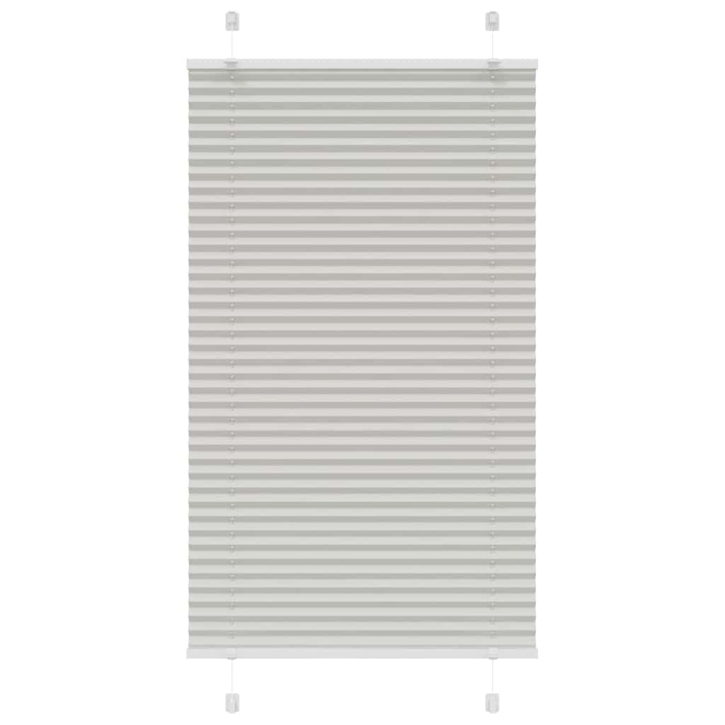 plisségardin lys grå 75x150 cm Stoff Bredde 74,4 cm Polyester