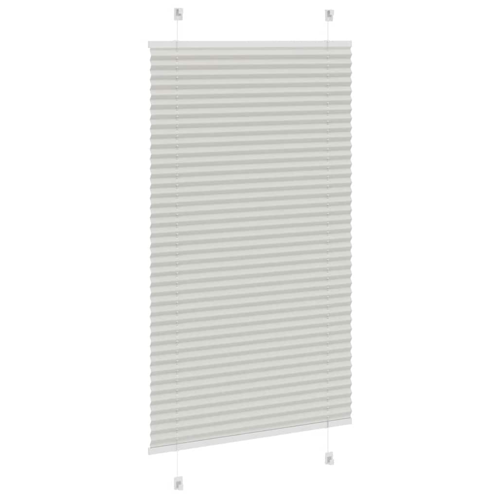 plisségardin lys grå 80x150 cm Stoff Bredde 79,4 cm Polyester
