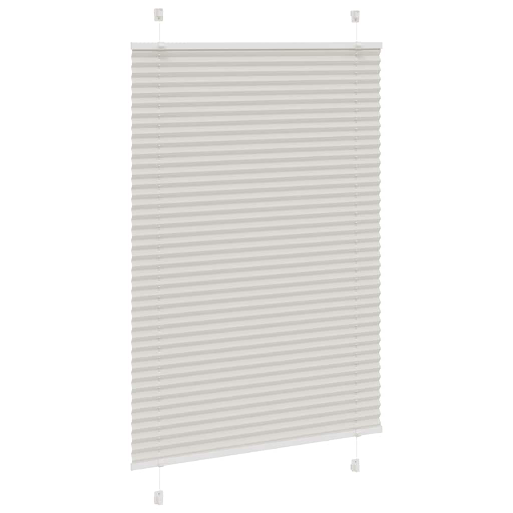 plisségardin lys grå 85x150 cm Stoff Bredde 84,4 cm Polyester