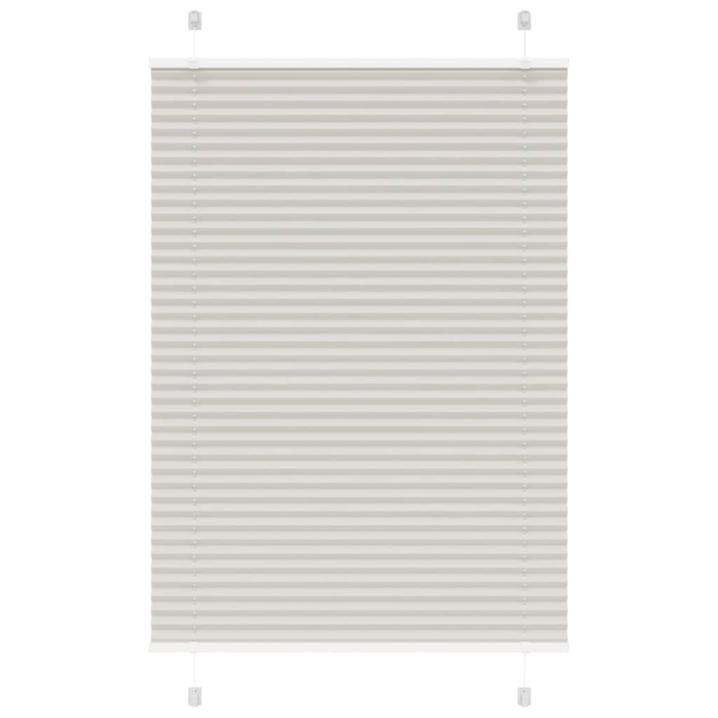 plisségardin lys grå 95x150 cm Stoff Bredde 94,4 cm Polyester