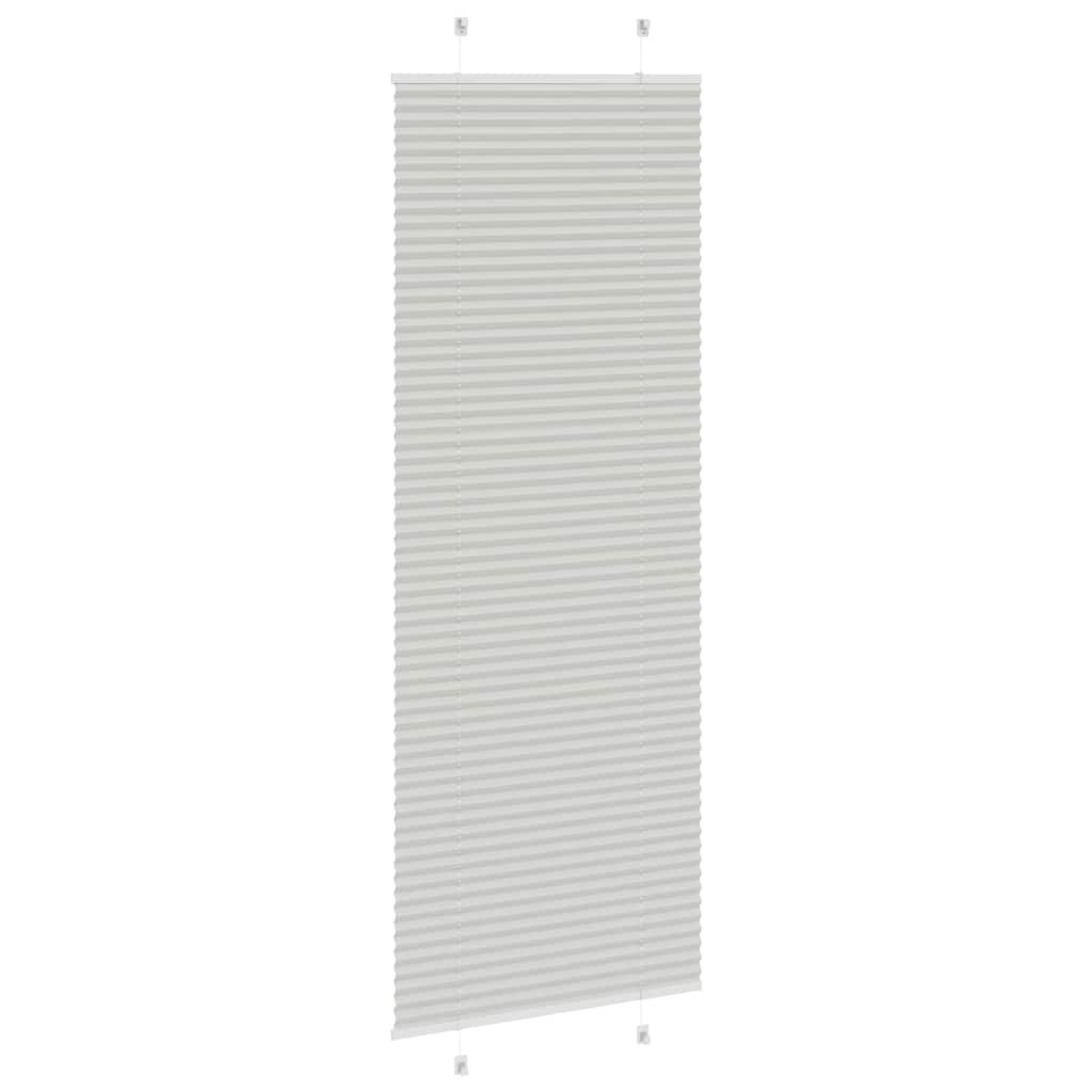 plisségardin lys grå 70x200 cm Stoff Bredde 69,4 cm Polyester