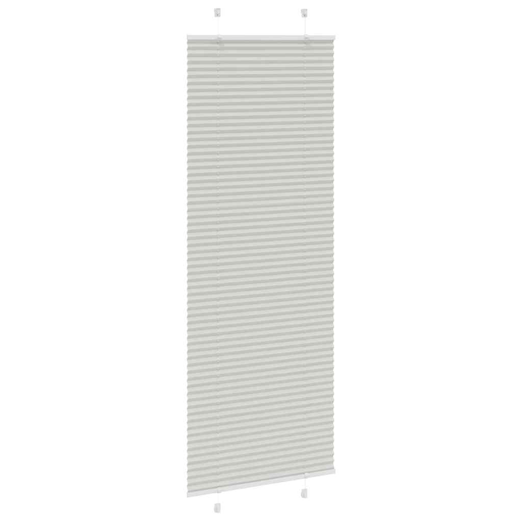 plisségardin lys grå 75x200 cm Stoff Bredde 74,4 cm Polyester vidaXL
