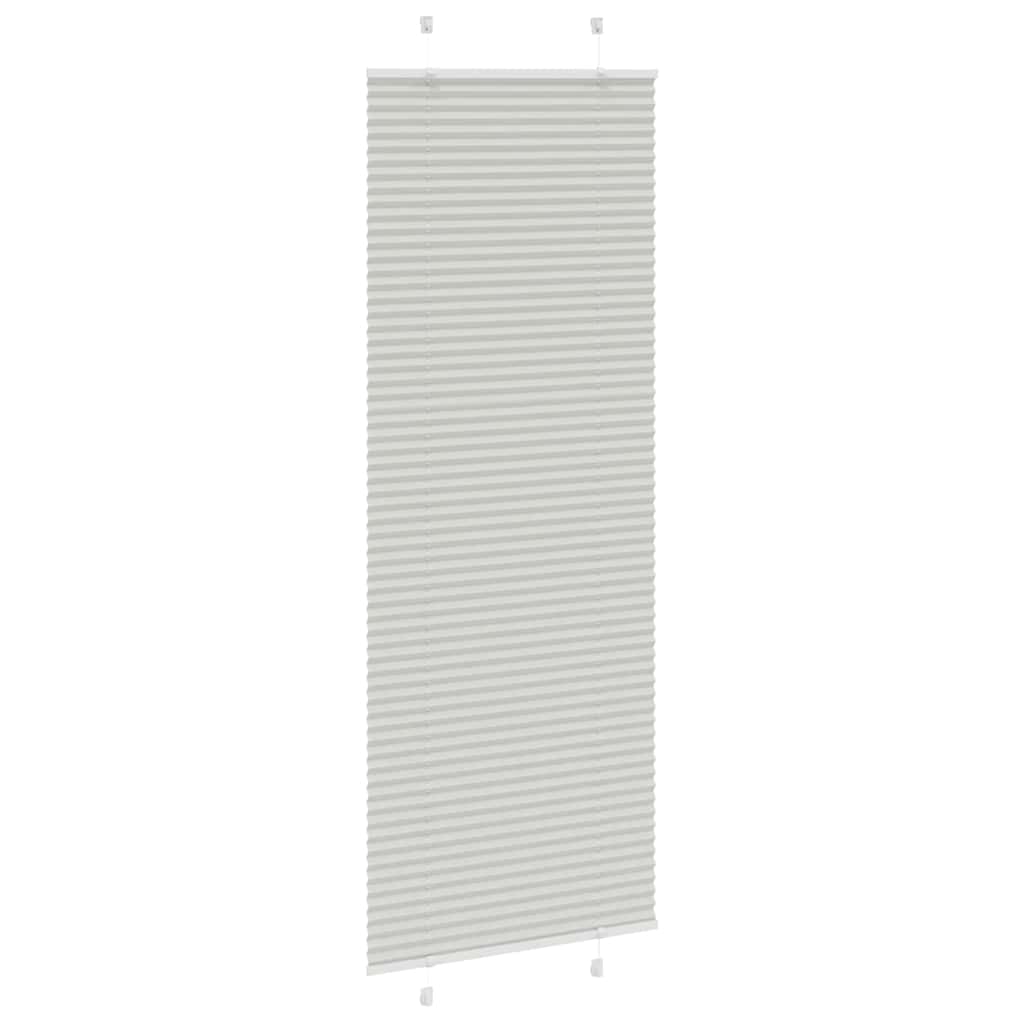 plisségardin lys grå 80x200 cm Stoff Bredde 79,4 cm Polyester vidaXL