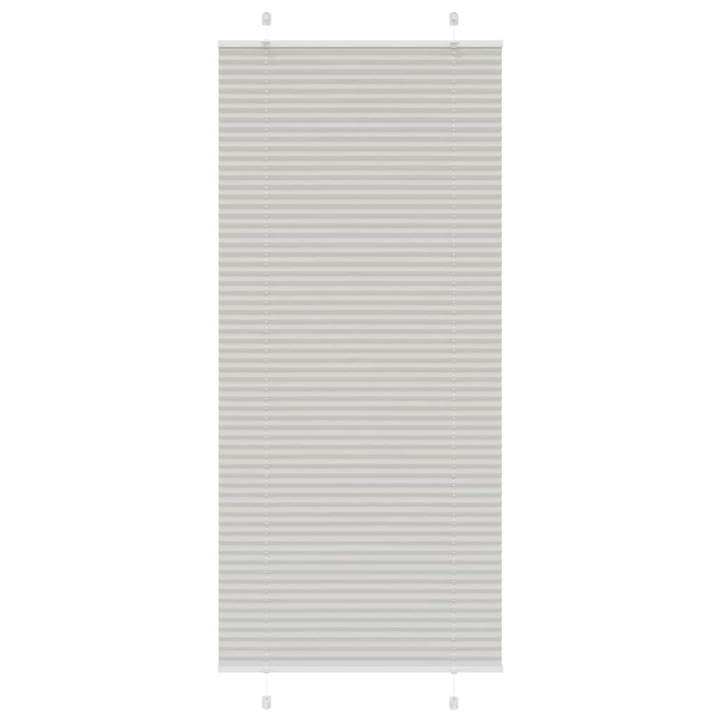 plisségardin lys grå 100x200 cm Stoff Bredde 99,4 cm Polyester