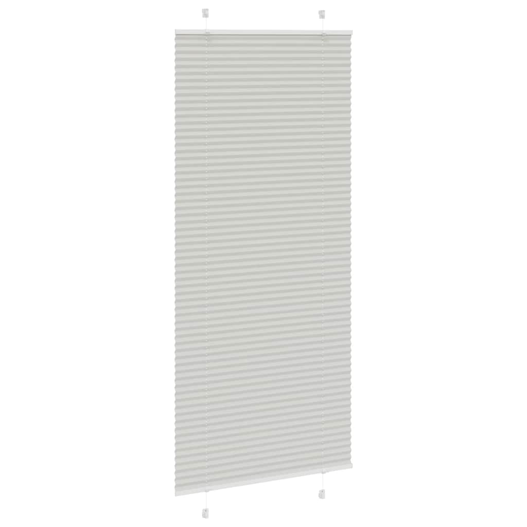 plisségardin lys grå 100x200 cm Stoff Bredde 99,4 cm Polyester