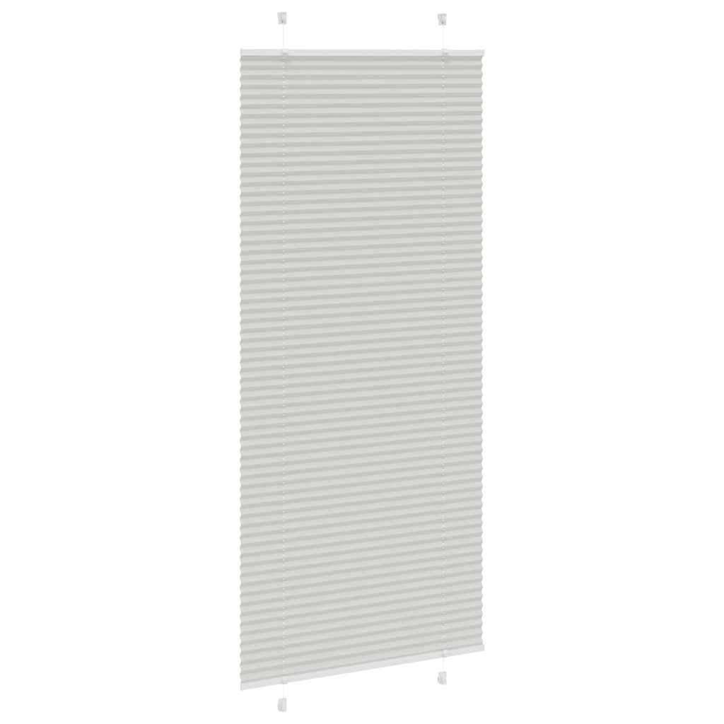 plisségardin lys grå 100x200 cm Stoff Bredde 99,4 cm Polyester