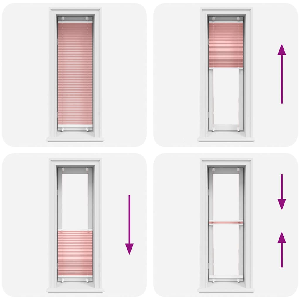plisségardin Rosa 45x100 cm Stoff Bredde 44,4 cm Polyester