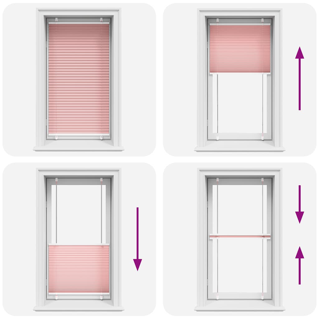 plisségardin Rosa 70x100 cm Stoff Bredde 69,4 cm Polyester