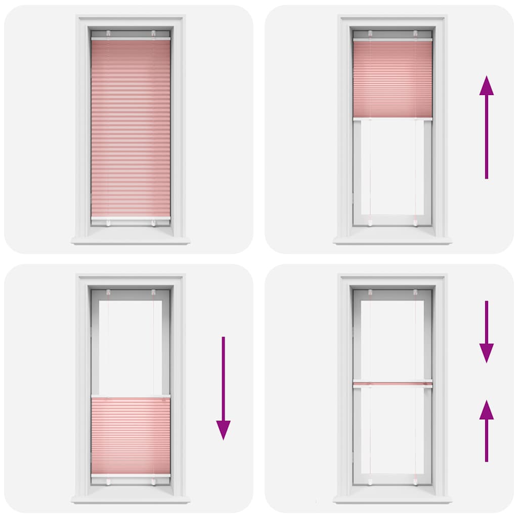 plisségardin Rosa 65x150 cm Stoff Bredde 64,4 cm Polyester