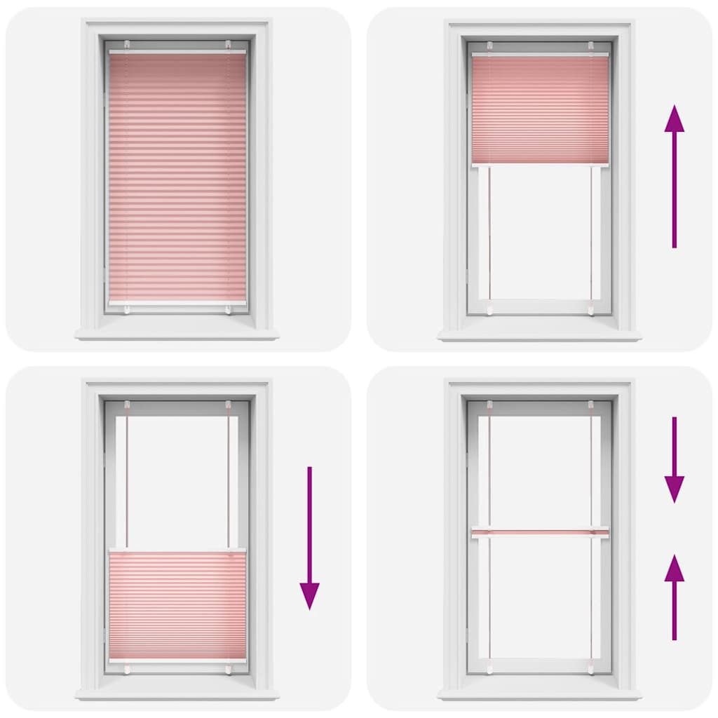 plisségardin Rosa 80x150 cm Stoff Bredde 79,4 cm Polyester