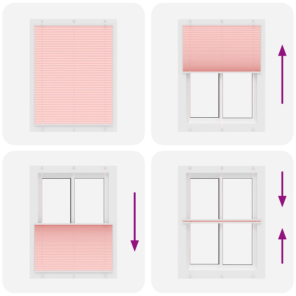 plisségardin Rosa 105x150 cm Stoff Bredde 104,4 cm Polyester