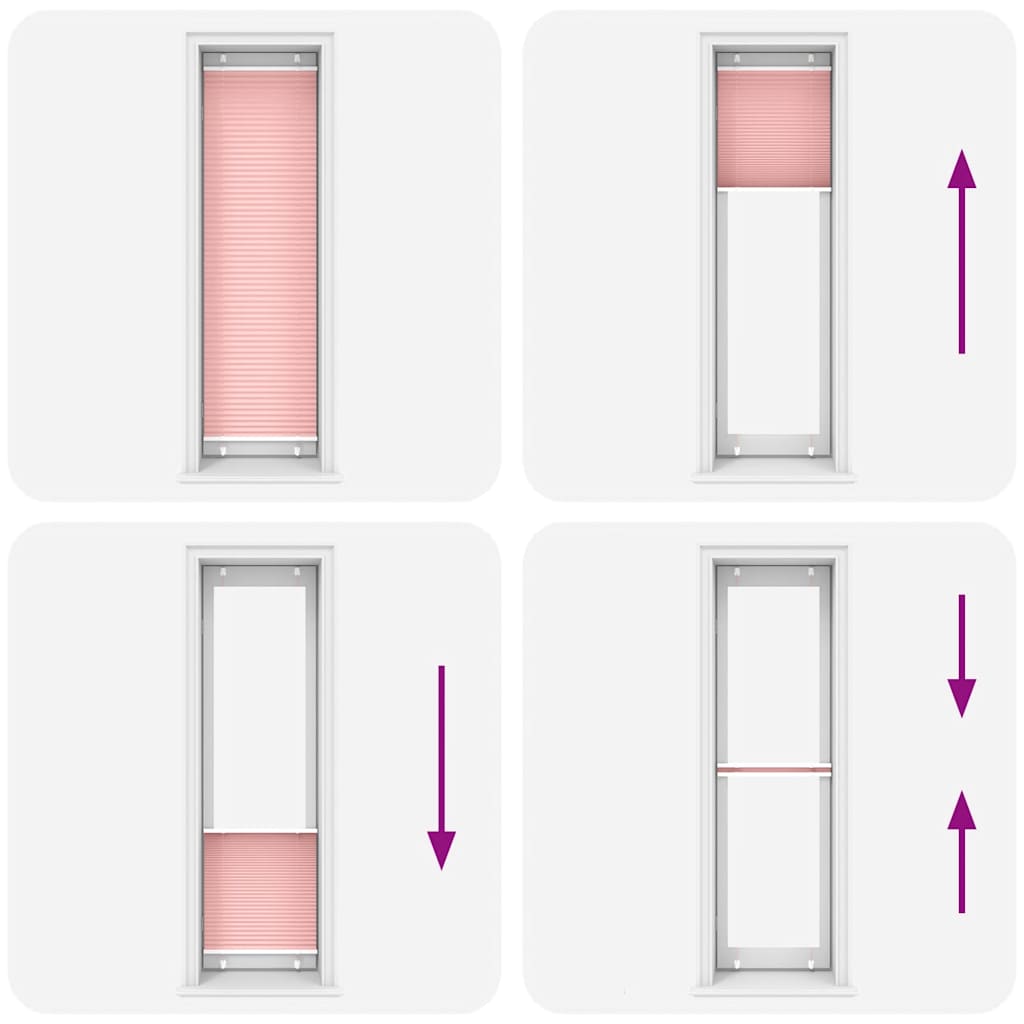 plisségardin Rosa 60x200 cm Stoff Bredde 59,4 cm Polyester