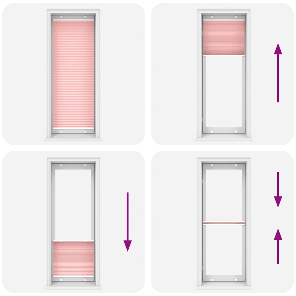 plisségardin Rosa 80x200 cm Stoff Bredde 79,4 cm Polyester