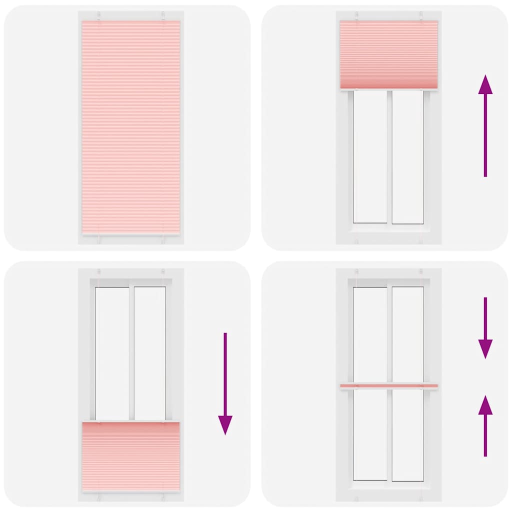 plisségardin Rosa 90x200 cm Stoff Bredde 89,4 cm Polyester