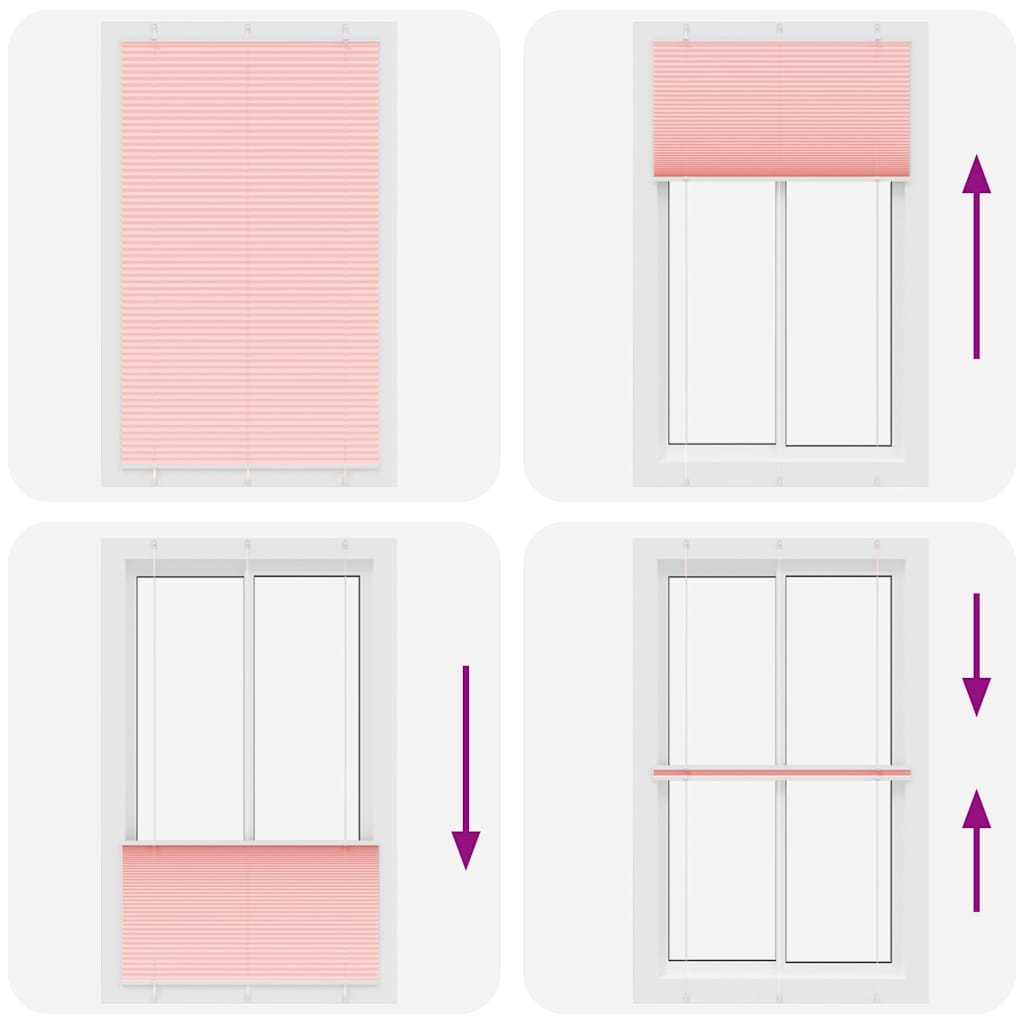 plisségardin Rosa 115x200 cm Stoff Bredde 114,4 cm Polyester