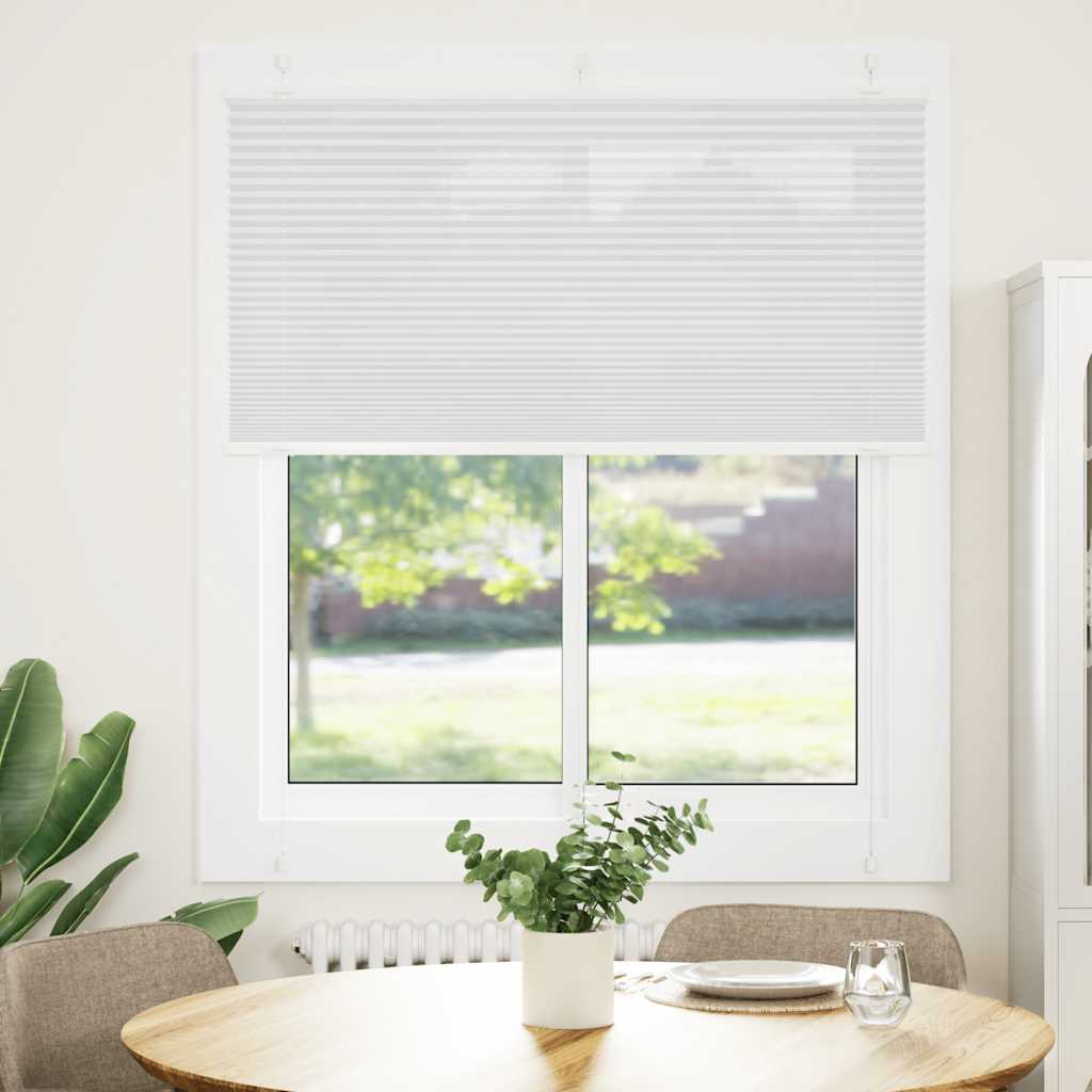 plisségardin Hvit 120x150 cm Stoff Bredde 119,4 cm Polyester vidaXL