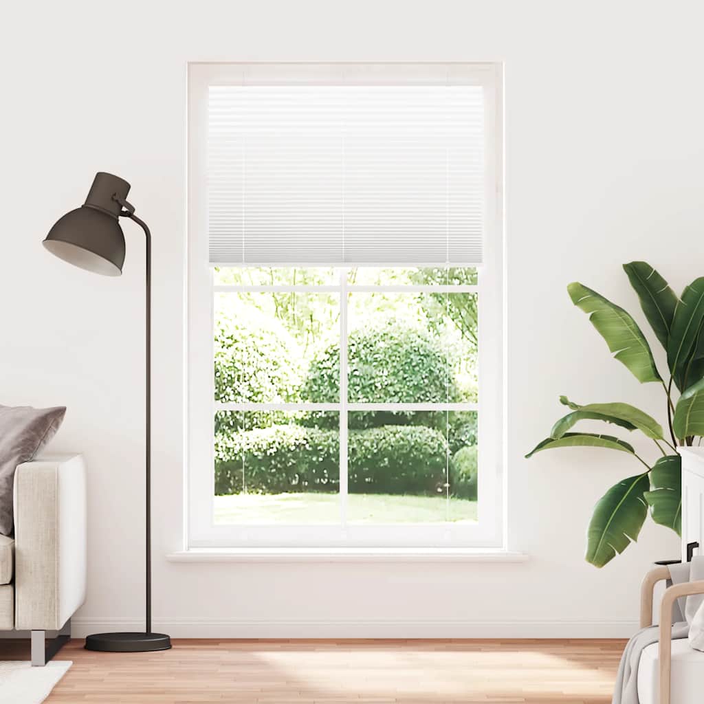 plisségardin Hvit 120x200 cm Stoff Bredde 119,4 cm Polyester