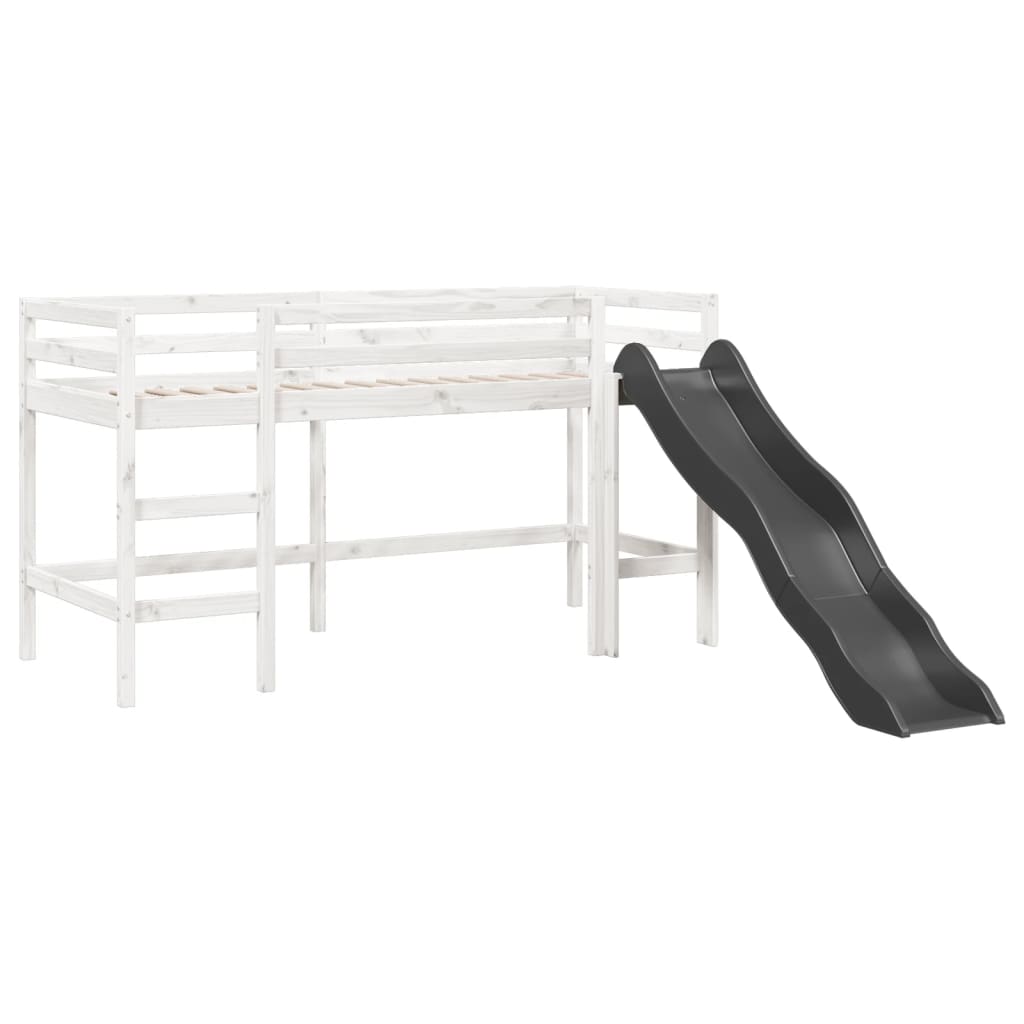 Loftseng for barn uten madrass hvit 80x200 cm heltre furu
