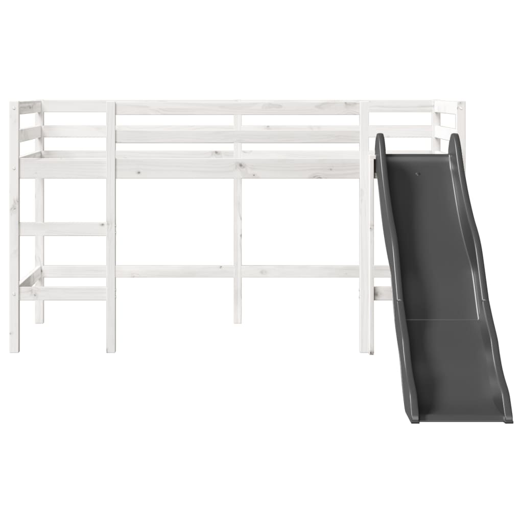Loftseng for barn uten madrass hvit 80x200 cm heltre furu