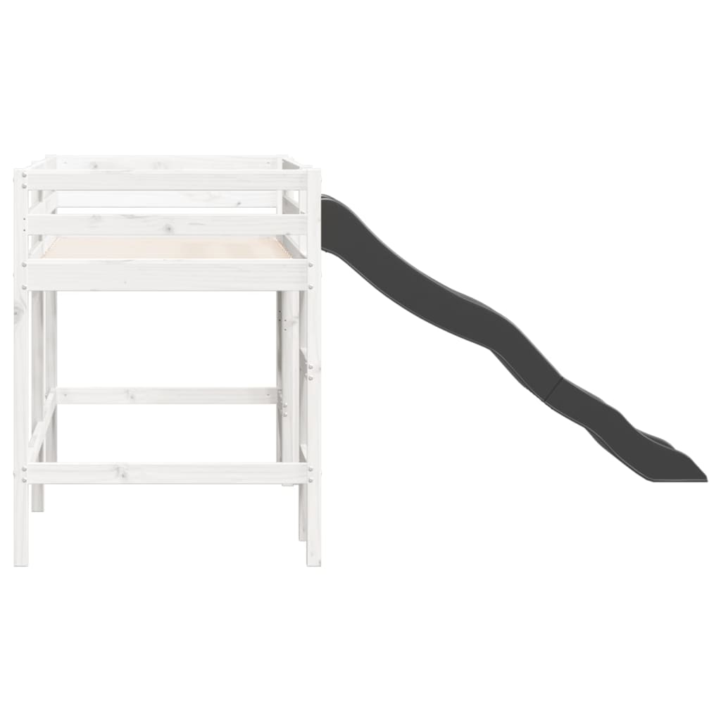 Loftseng for barn uten madrass hvit 80x200 cm heltre furu