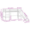 Loftseng for barn uten madrass hvit 80x200 cm heltre furu