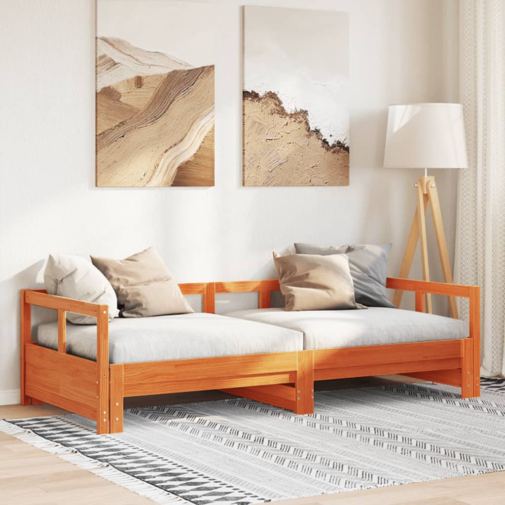 Dagseng uten madrass voksbrun 90x190 cm heltre furu