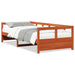 Seng med madrass voksbrun 90x200 cm heltre furu
