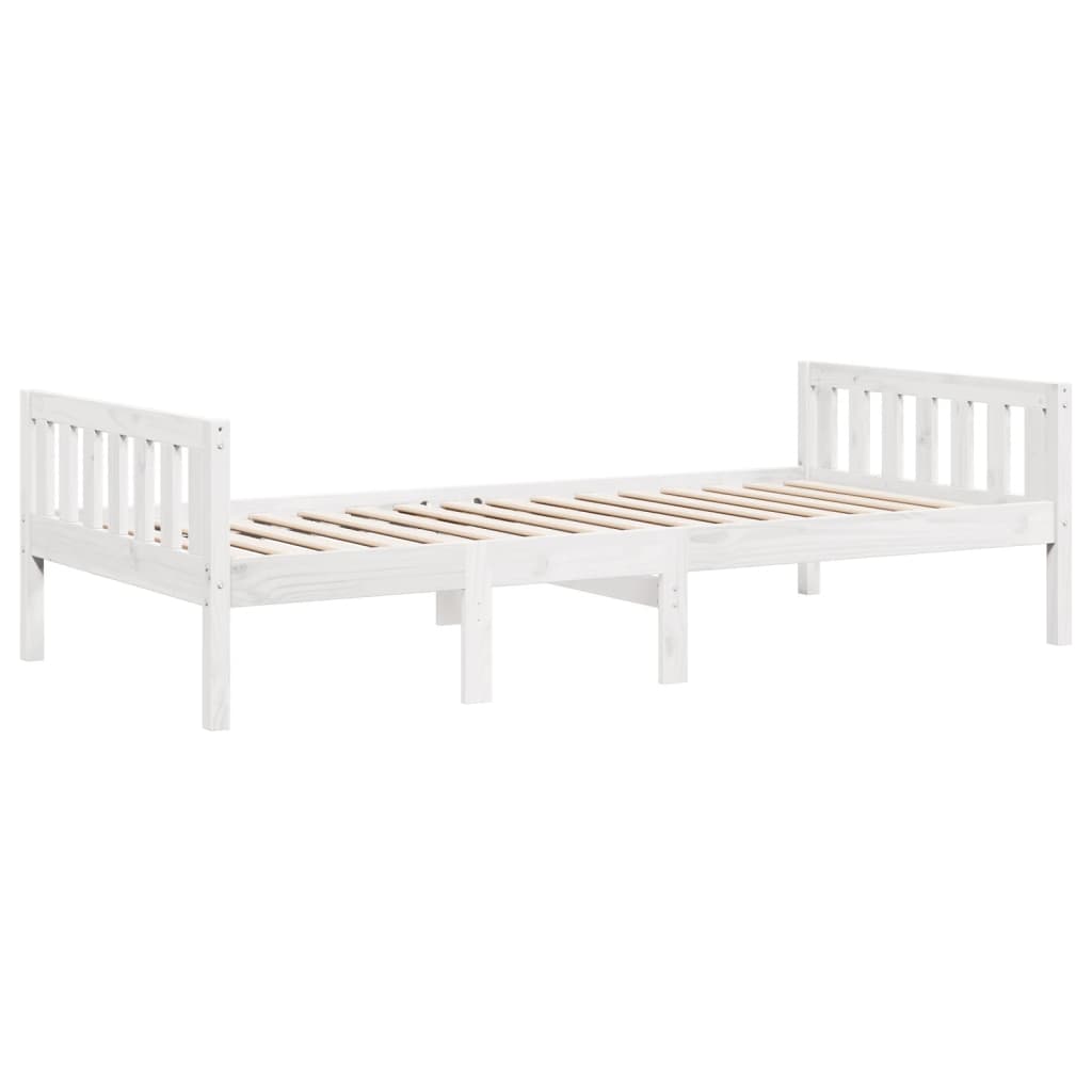 Barneseng uten madrass hvit 80x200 cm heltre furu