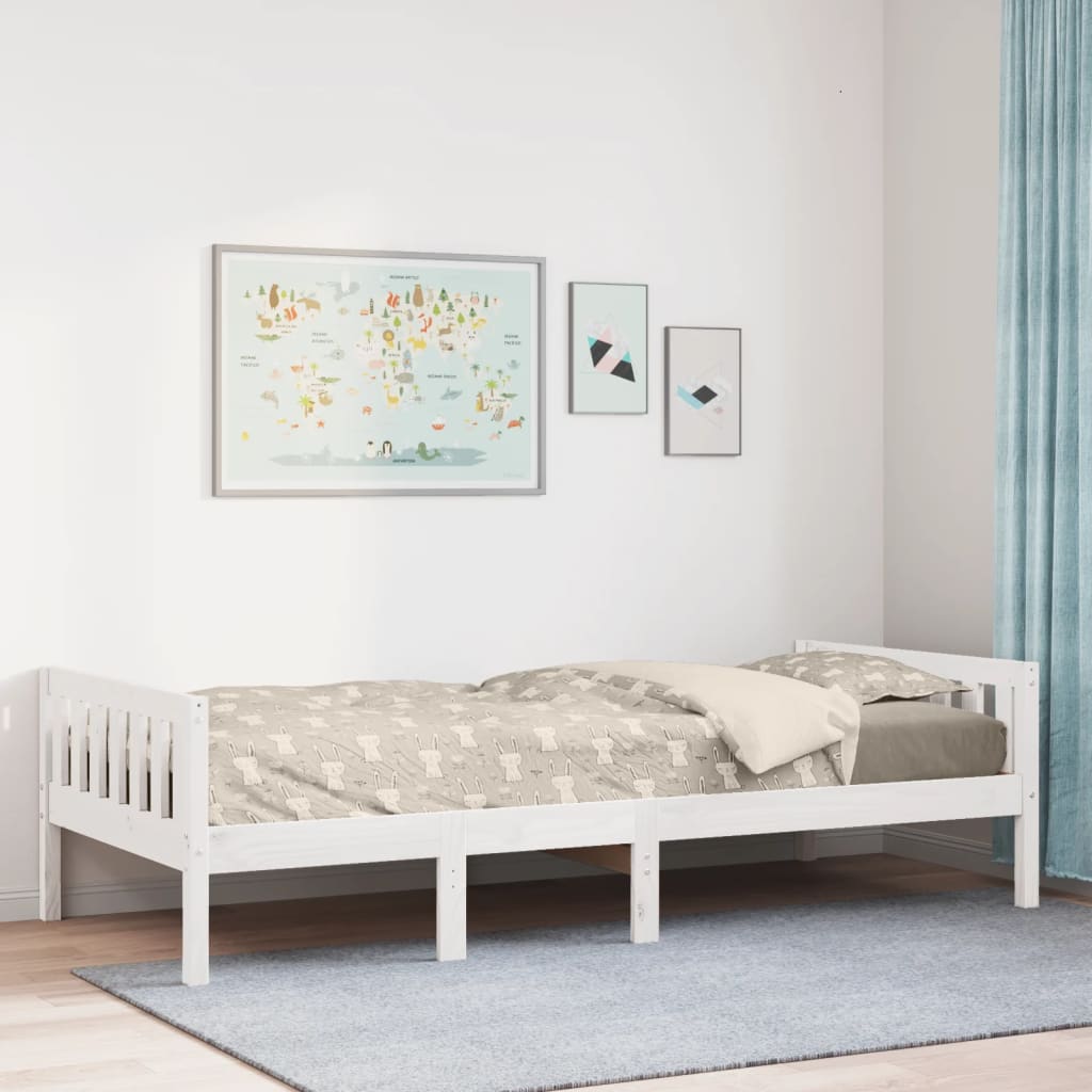 Barneseng uten madrass hvit 90x190 cm heltre furu