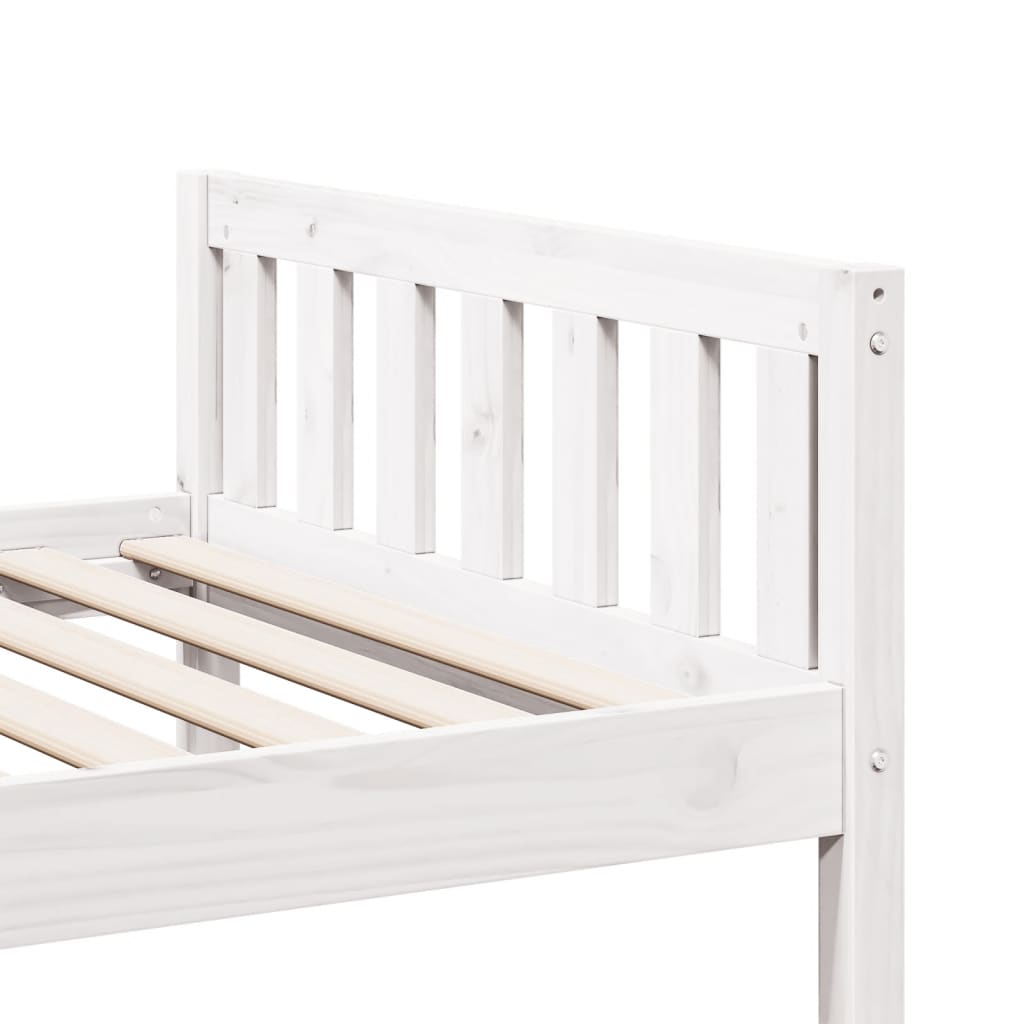 Barneseng uten madrass hvit 75x190 cm heltre furu