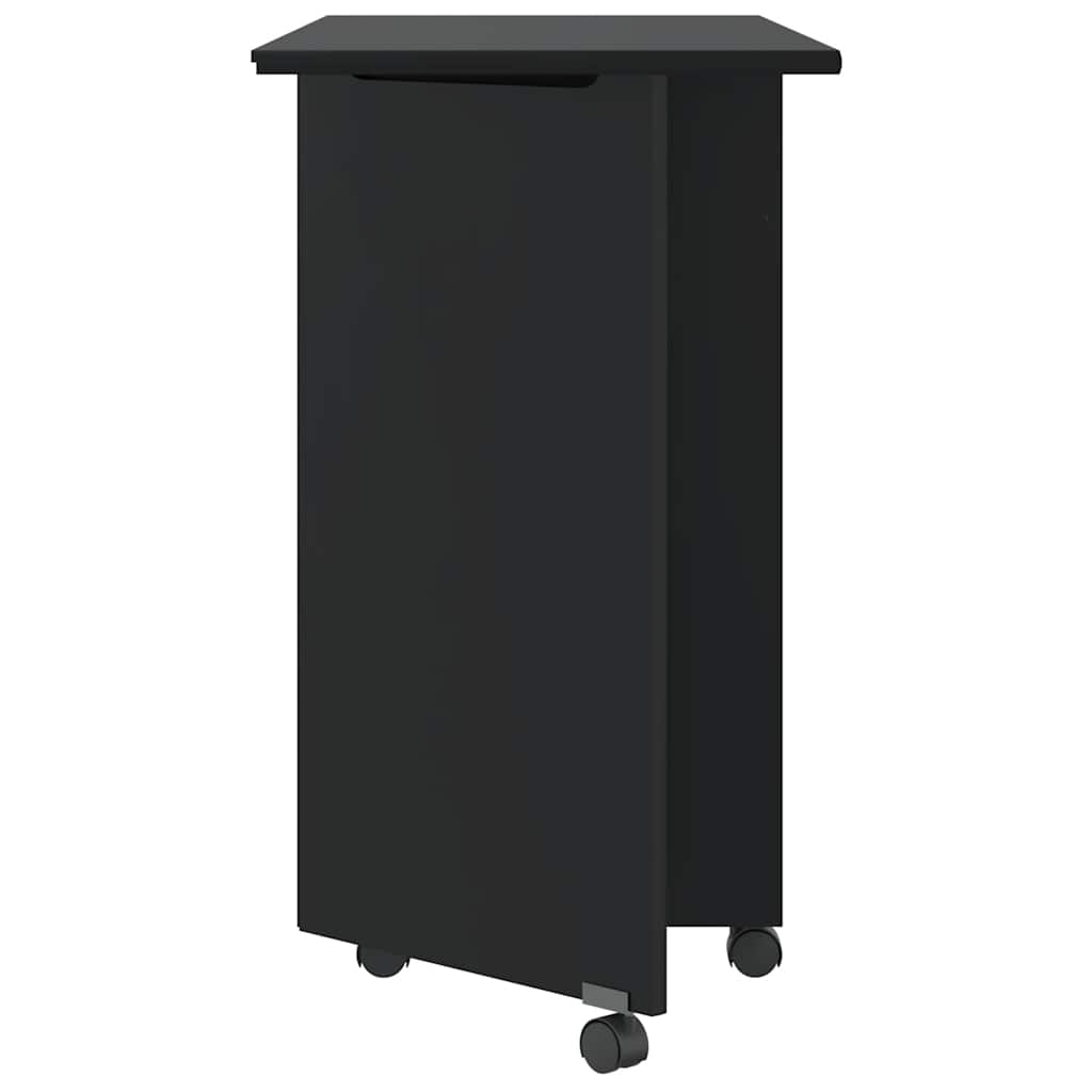 Rulleskap med skrivebord MOSS svart heltre furu
