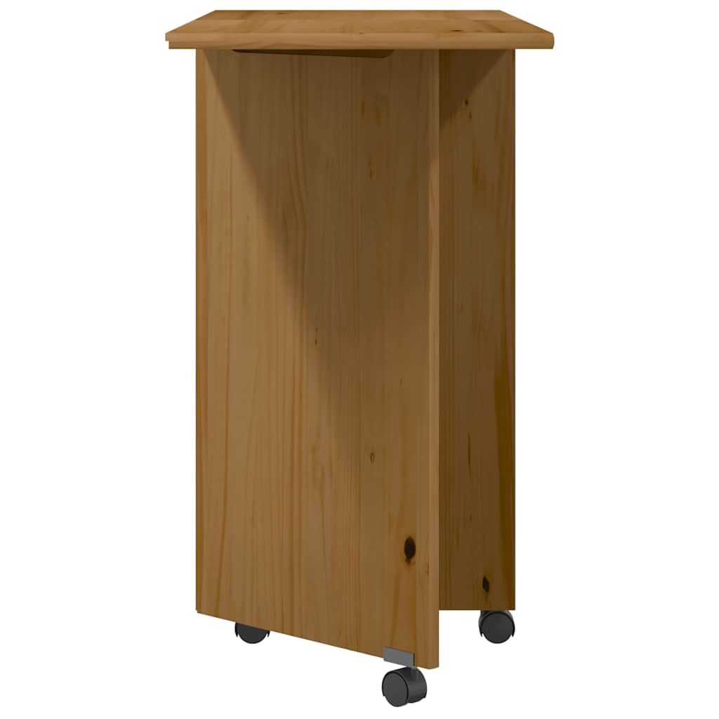 Rulleskap med skrivebord MOSS honningbrun heltre furu
