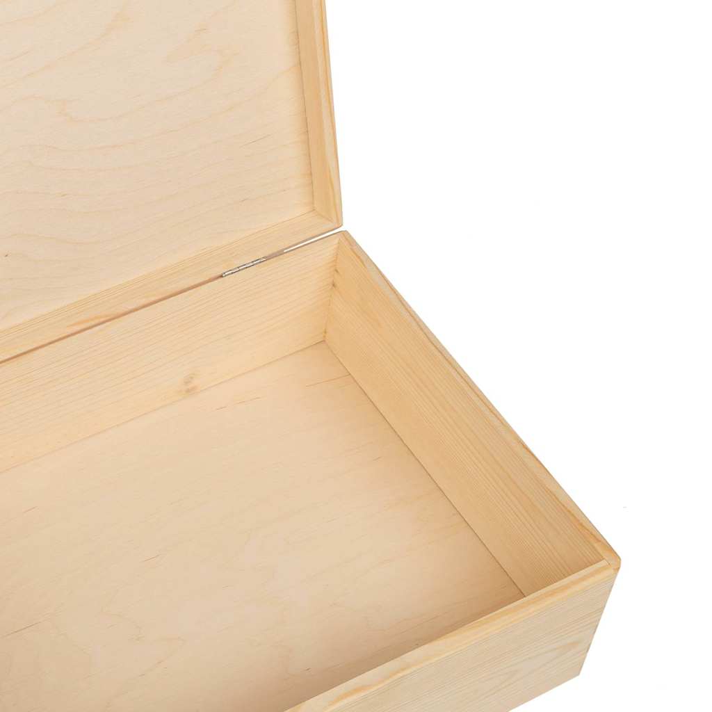 Trekasse med lokk 40x30x13 cm heltre furu