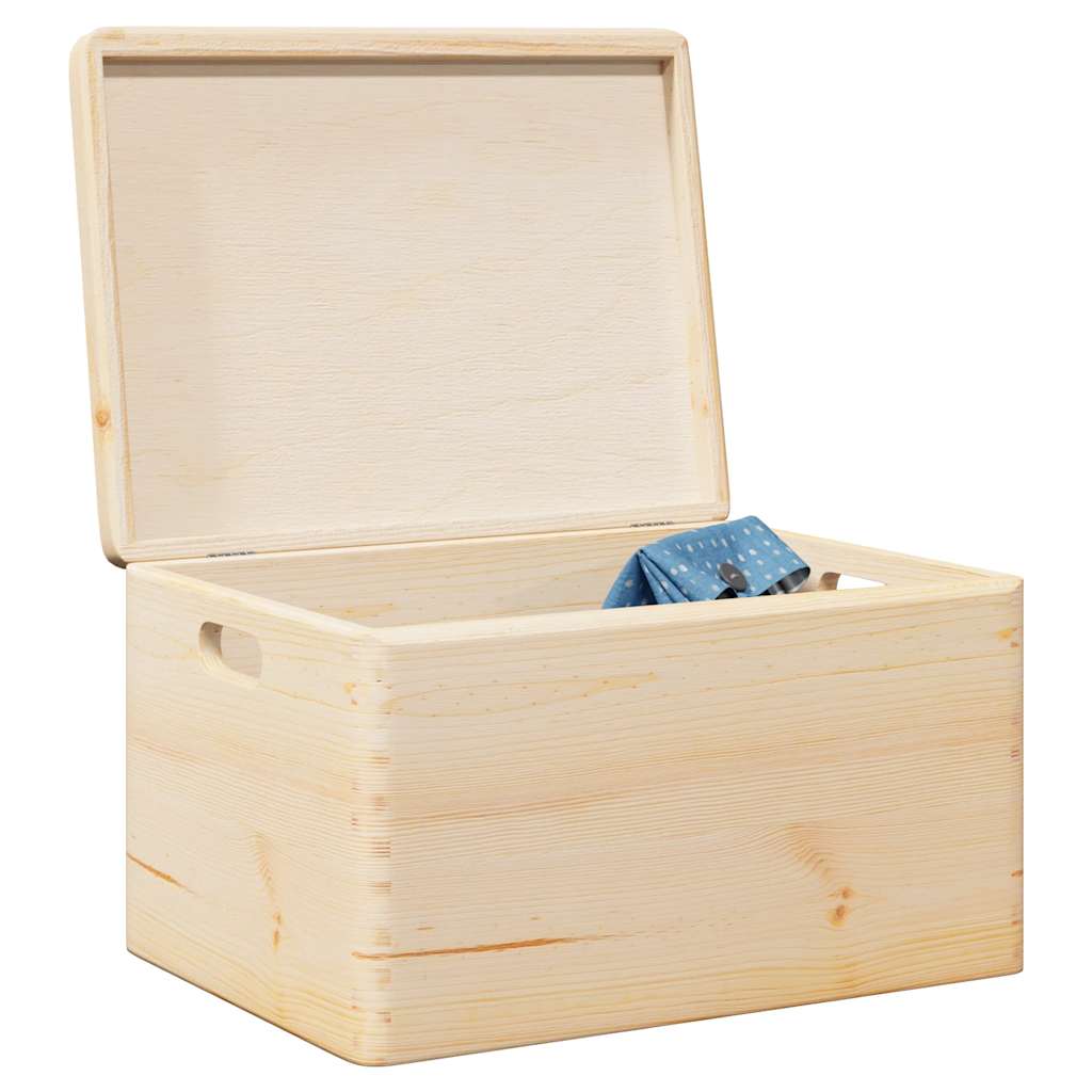 Trekasse med lokk og håndtak 40x30x23 cm heltre furu