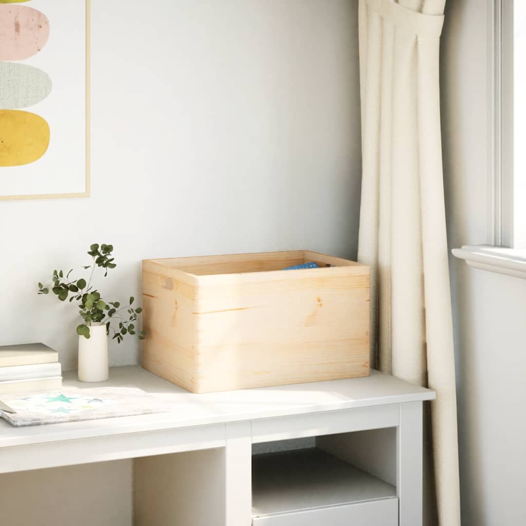 Trekasse med håndtak 40x30x23 cm heltre furu