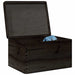 Trekasse med lokk svart 40x30x23 cm heltre furu